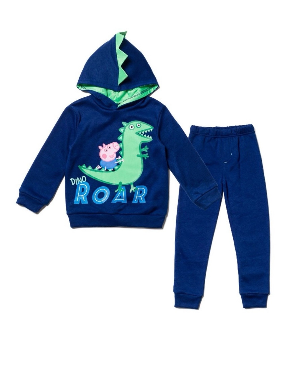 Brand New — Kids Dino Roar Hoodie & Jogger Set - Navy & Green